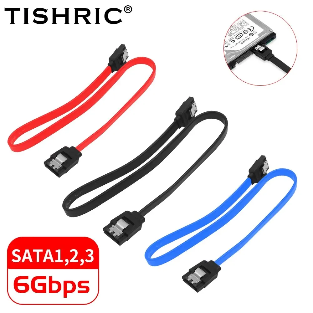 TISHRIC SATA Cable Sata3.0 Solid State Hard Disk Serial Data Cable Multi-Spec Flexible Sata Hard Disk Fast Transmission Cable