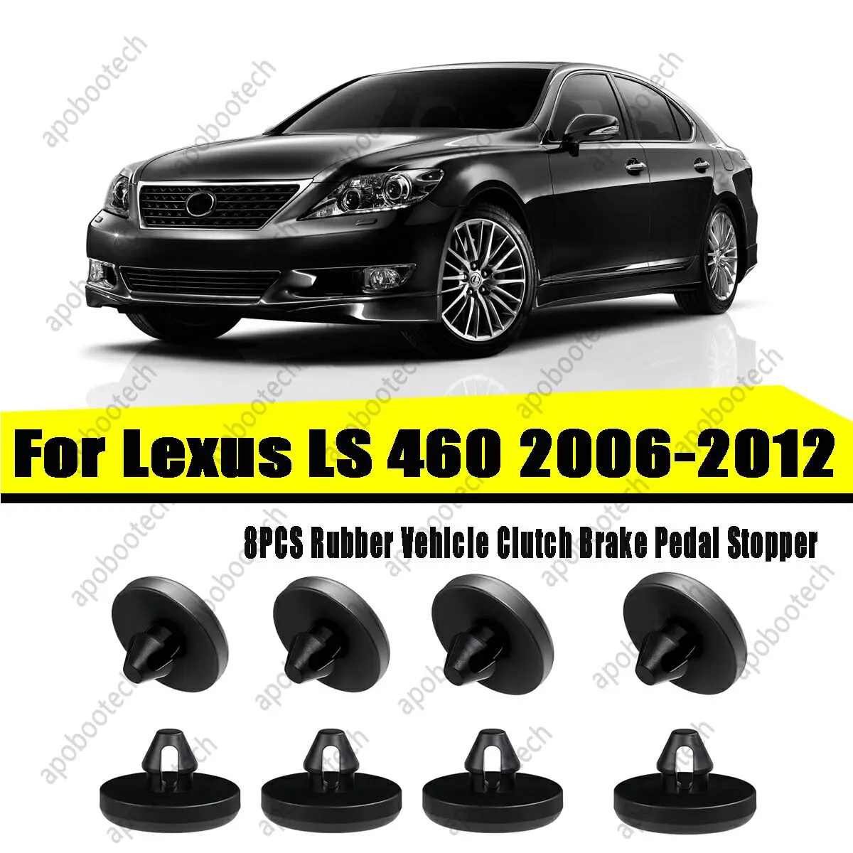 8PCS Rubber Vehicle Clutch Brake Pedal Stopper Light Switch Pad for Lexus LS460 2006-2012 OEM# 90541-06036