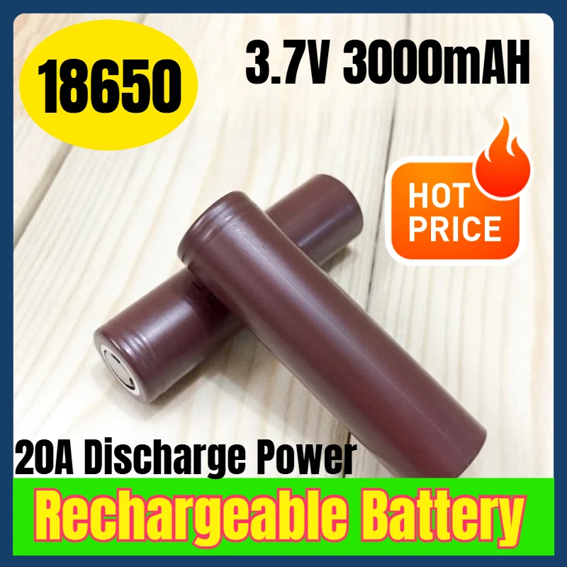 

18650 3.7V 3000mAH 20A Discharge Power Rechargeable Battery