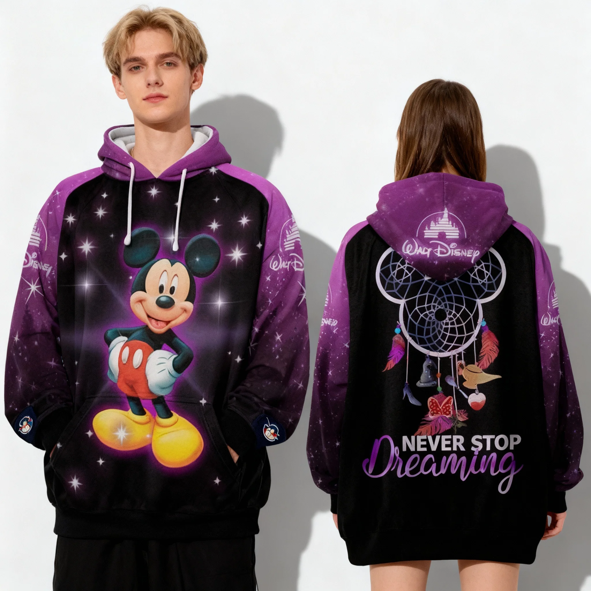 ديزني إصدار خاص ميكي ستيتش سلسلة كاملة الشارع المتضخم الكبار والأطفال الوالدين ملابس الطفل الخريف / الشتاء هوديس