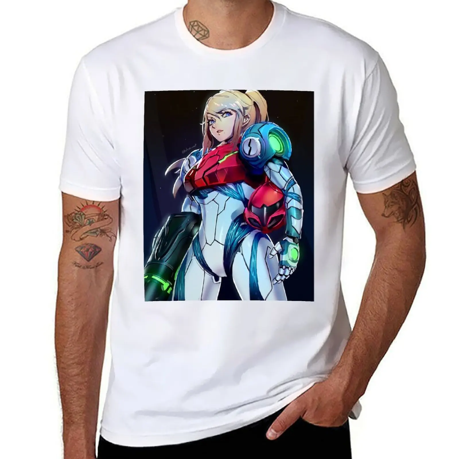 

Metroid Dread Samus T-Shirt funny t shirts man cotton tshirt 100% T-Shirt