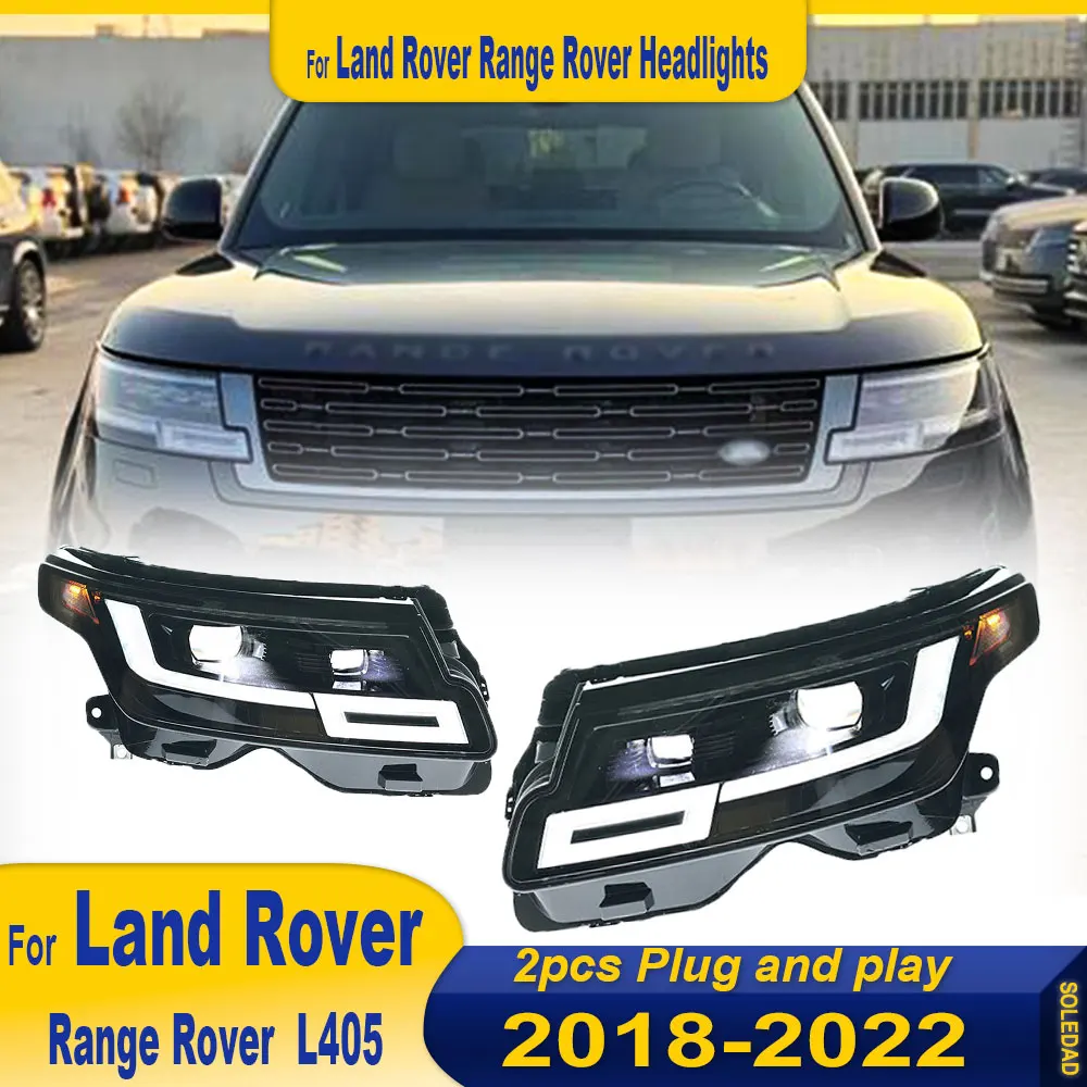 Car Accessories LED Headlights For Land Rover Ranger L405 2018 2019 2020 2021 2022 Upgrade New Styling Front Lights Assembly