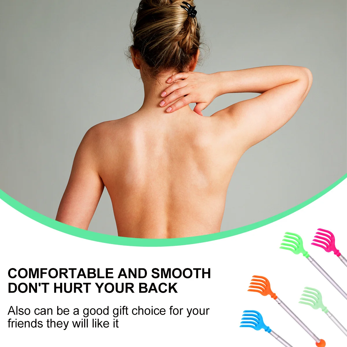 

5Pcs Retractable Back Scratcher Smooth Durable Itch-Relief Tool Lightweight Back Massager for Home Easy Carry Comfortable Use