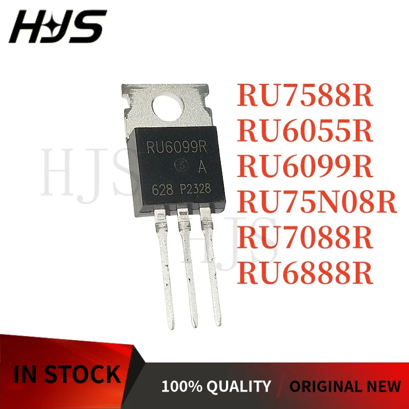 10pcs NEW RU6888R TO220 RU6888 TO-220 RU6888R3 RU6099R RU6099 RU6055R RU6055 RU7588R RU7588 RU75N08R RU75N08 RU7088R