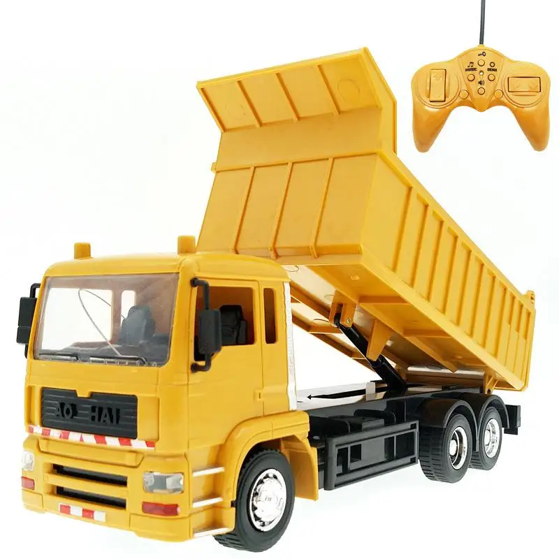 Rc Cars  Dump Truck Vehicle Toys For Children Boys Xmas Birthday Gifts Yellow Color Transporter Engineering Model Beach Toys