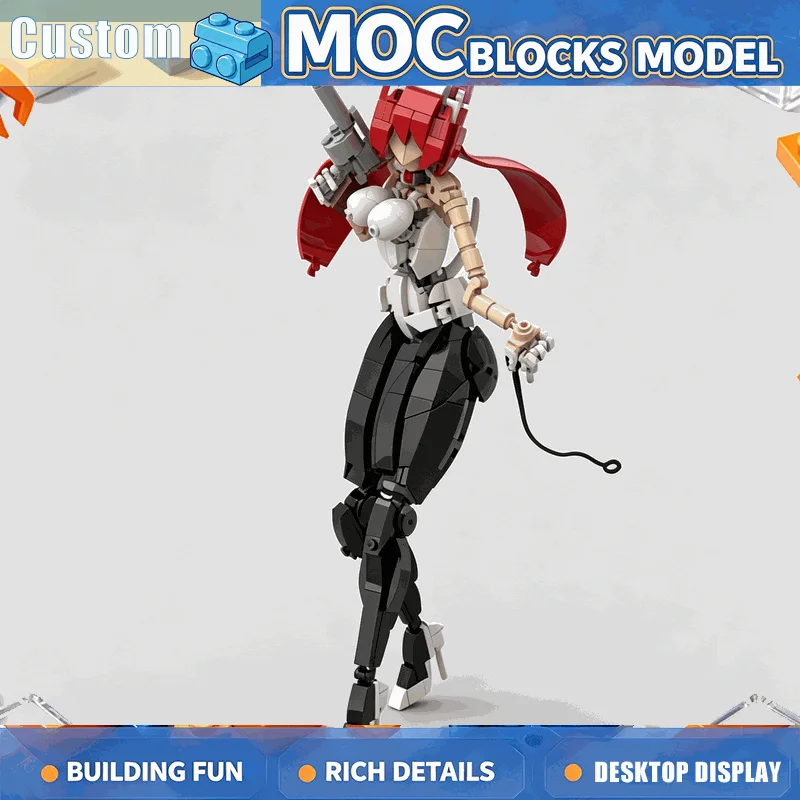 NEW 377PCS MOC Anime Cat Girl Warrior Figure Model Building Blocks Custom Puzzle DIY Assembly Creative Educational Toy Xmas Gift