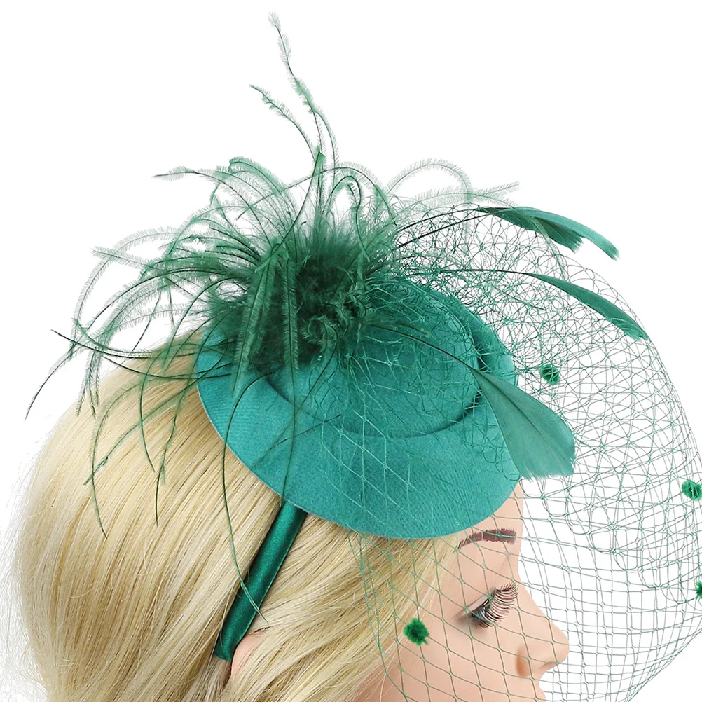 

Чистый тюлевой берет для волос, головной убор для женщин, свадебный винтажный свадебный туристический фестиваль, реквизит для фотосессии, зеленый цвет