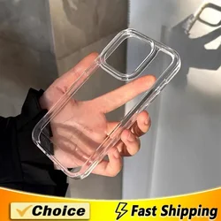 Soft TPU Clear Phone Case For iPhone 16 11 12 13 14 15 Pro Max Mini Ultra-thin Back Cover Case For iPhone 17 XR X XS MAX 8 Plus
