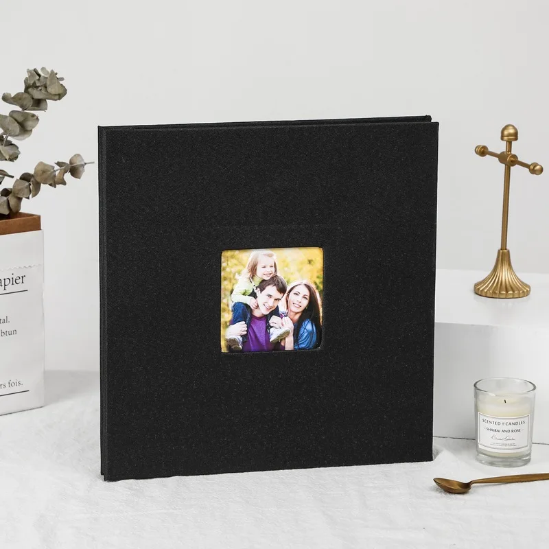 photo scrapbook album Photo Album Self Adhesive Scrapbook for Wedding/Family/Lovers Linen Cover DIY Gift for Valentines Day Moth
