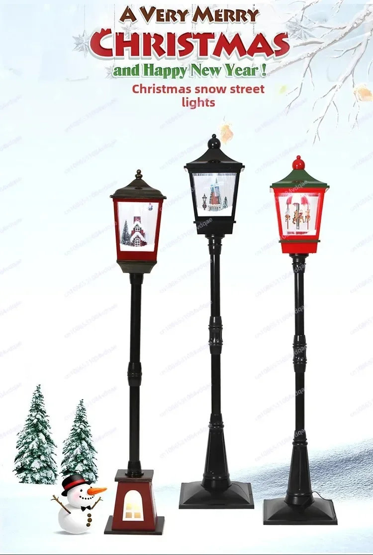 Christmas Decorations Lucky snow Christmas Small Street Lamp Christmas Festival Decorations up supplies music lamp