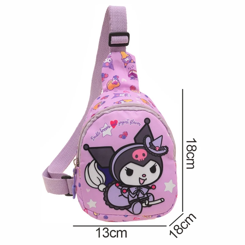 Hello Kitty Kuromi Phochacco Kids Cartoons Anime Cute Girl Chest Bag Kawaii Shoulder Messenger Bag Travel Storage Bag Coin Purse