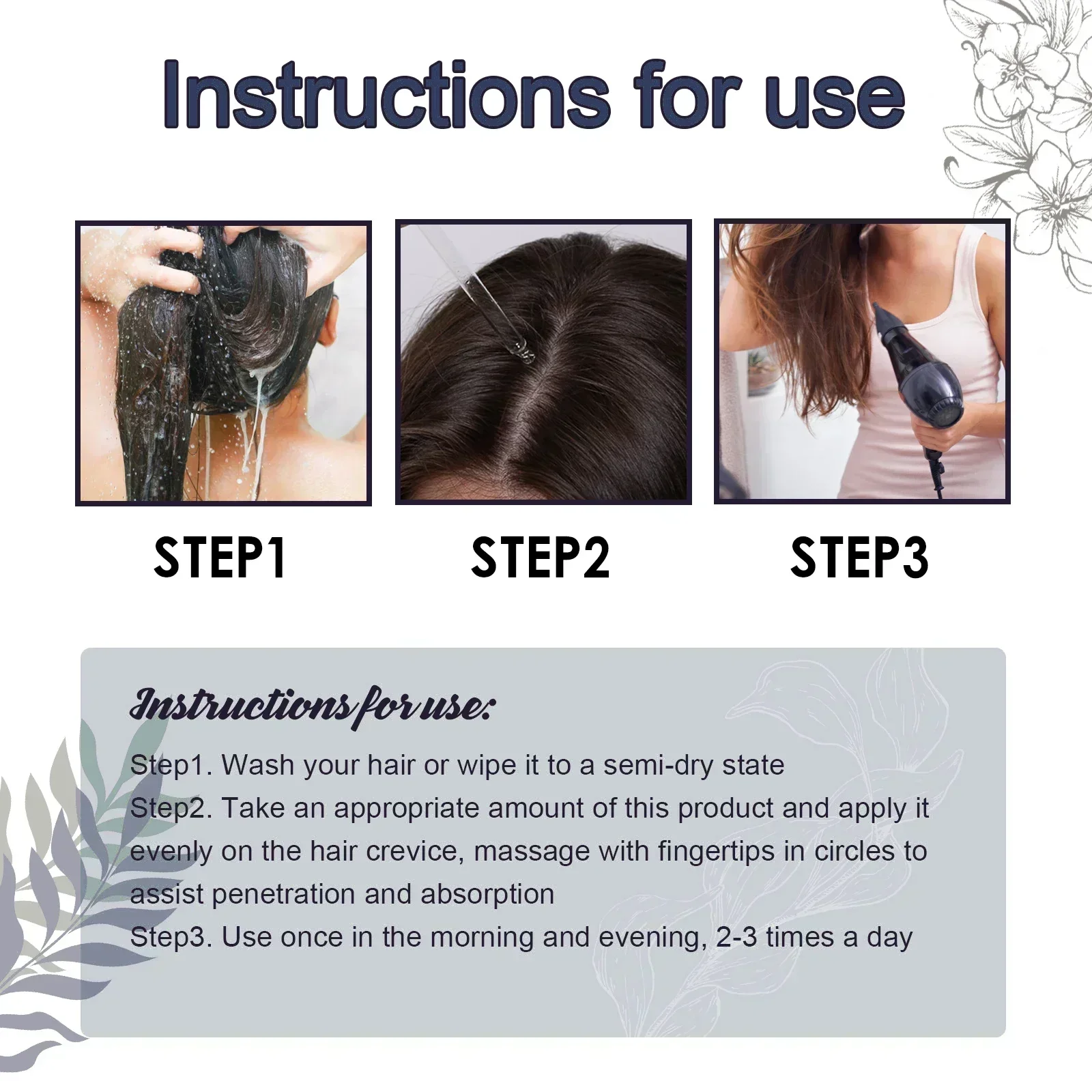 화이트 투 블랙 그레이 화이트 헤어 세럼 천연 컬러 리페어 Nourishessence 남성 여성을위한 안티 그레이 케어