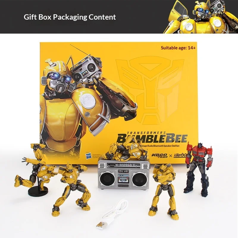 

Killerbody Transformers Bumblebee Optimus Prime Hand Weathered Mini Action Figures Retro Cassette Player Collectibles For Fans