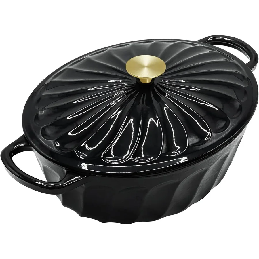 

Enameled Oval Dutch Oven Pot with Lid 7 QT Cast Iron Dutch Oven with Dual Handles for Cooking Bread Baking Frying Nonstick Enam