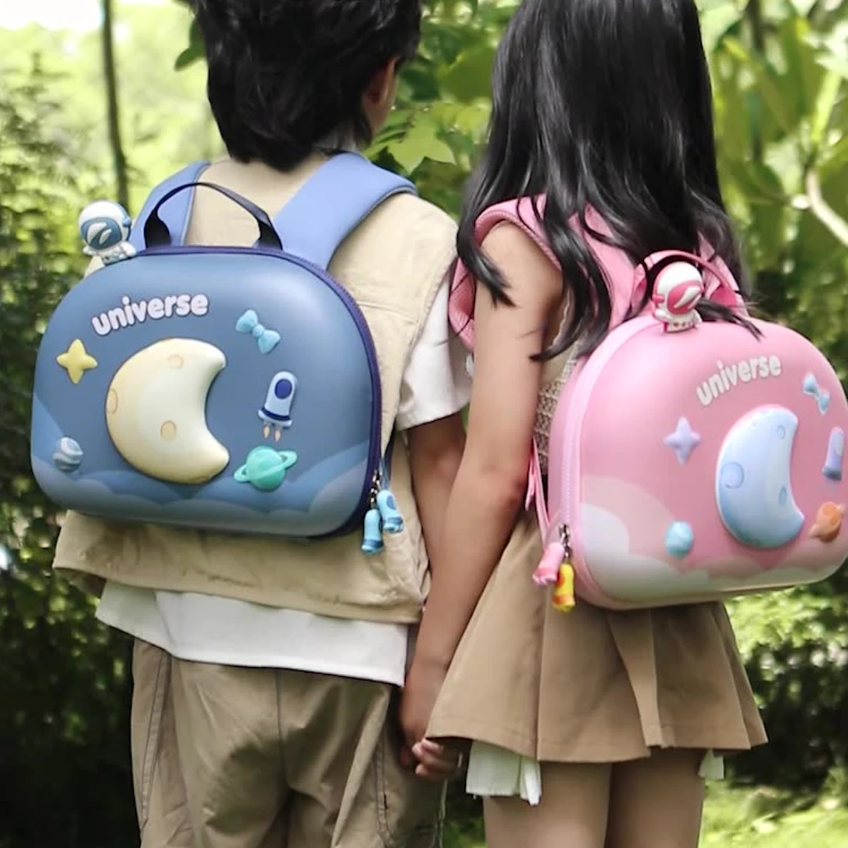 Mochila estereoscópica de jardín de infantes para niños y niñas, mochila ligera estereoscópica moonwalk, mochila de salida para niños de 2 a 6 años