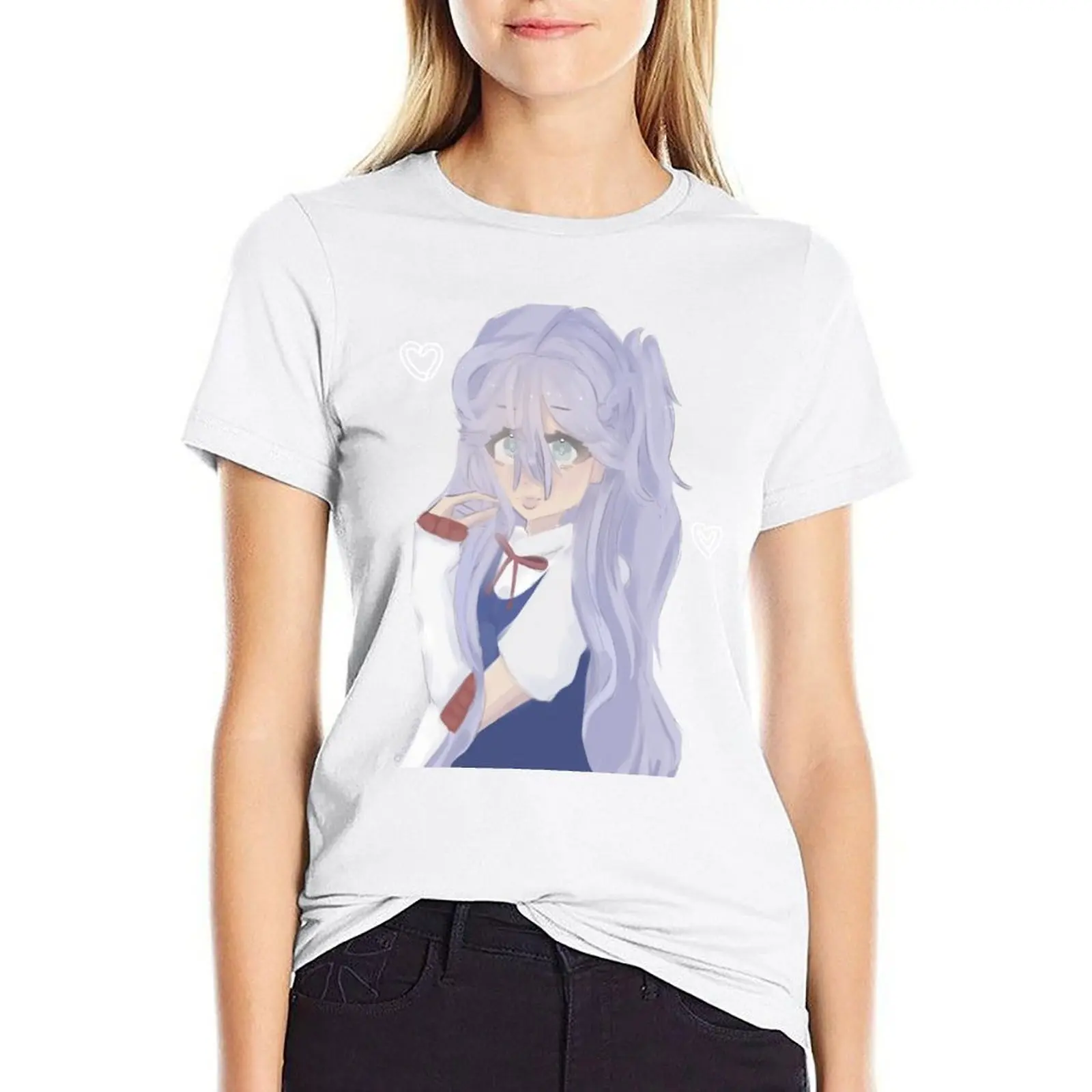 

Anime Kawaii Girl funny gift for girls Manga T-shirt female anime clothes black t shirts for Women