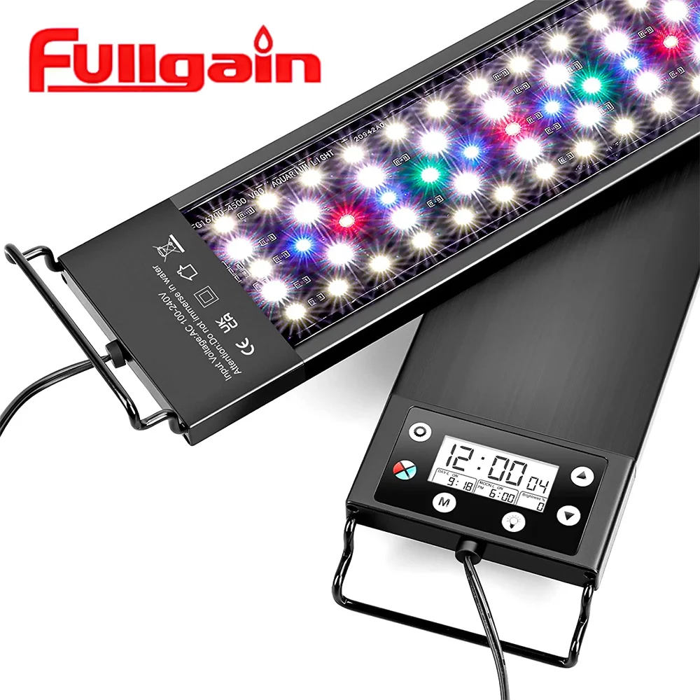 

Fullggain FG167 Auto on off LED Aquatic Aquarium Light High Colour Rendering Programmed Timed for Saltwater Coral Reef Fish Tank