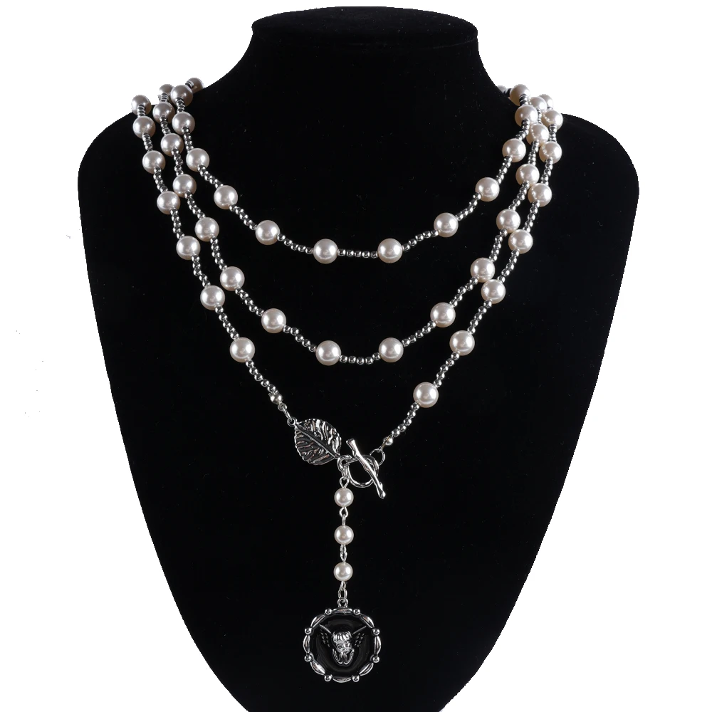 

2025 new licky multi-layer imitation pearl light luxury pendant necklace, suitable for weddings, birthday parties, banquets, wom