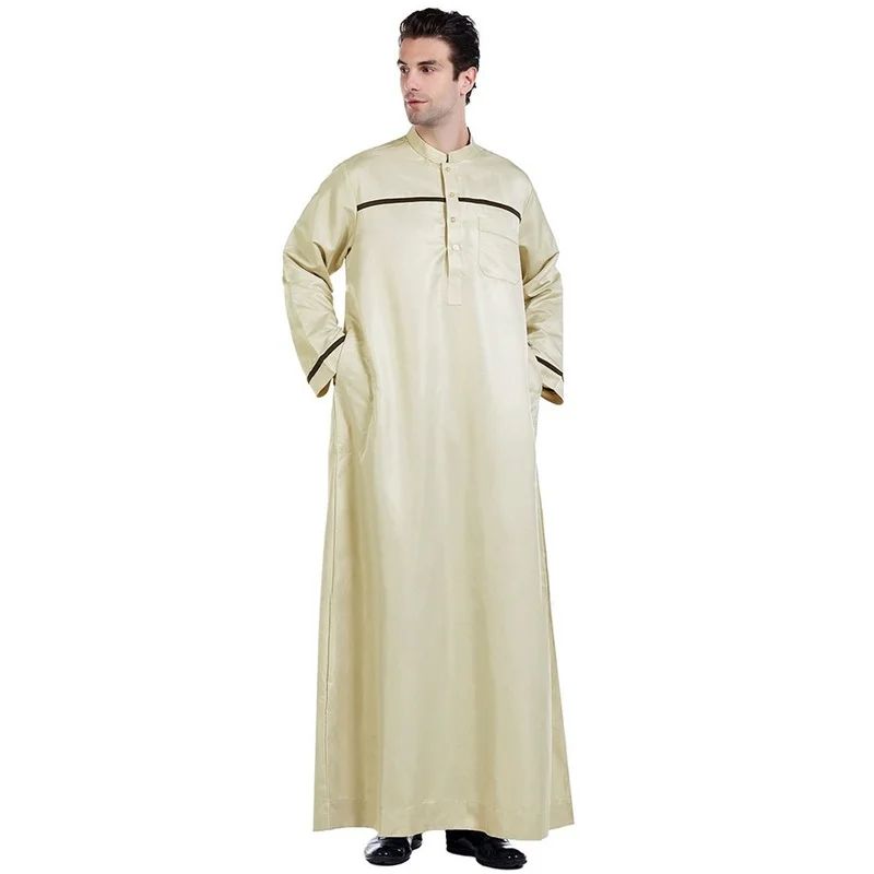 Men's Muslim Robe Daily Casual Commuter Stand Collar Muslim Arab Middle East Men's Robe Africa Business Casual New Fashion 2022