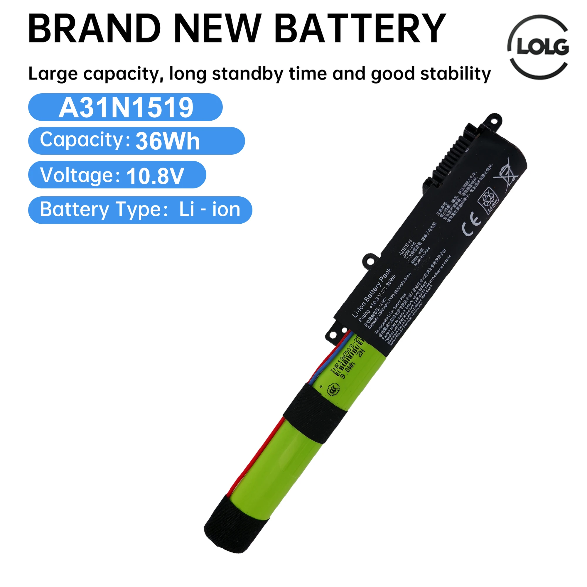 36Wh A31N1519 Battery For ASUS X540 X540L X540LA X540LJ X540S X540SA X540SC X540YA A540 A540LA F540SC R540S R540SA