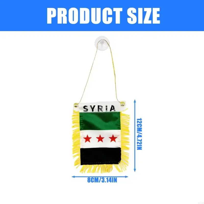 97qd Small Syrien Flagge doppelseitige Tassels Car Decors Syrian Mini Pennant
