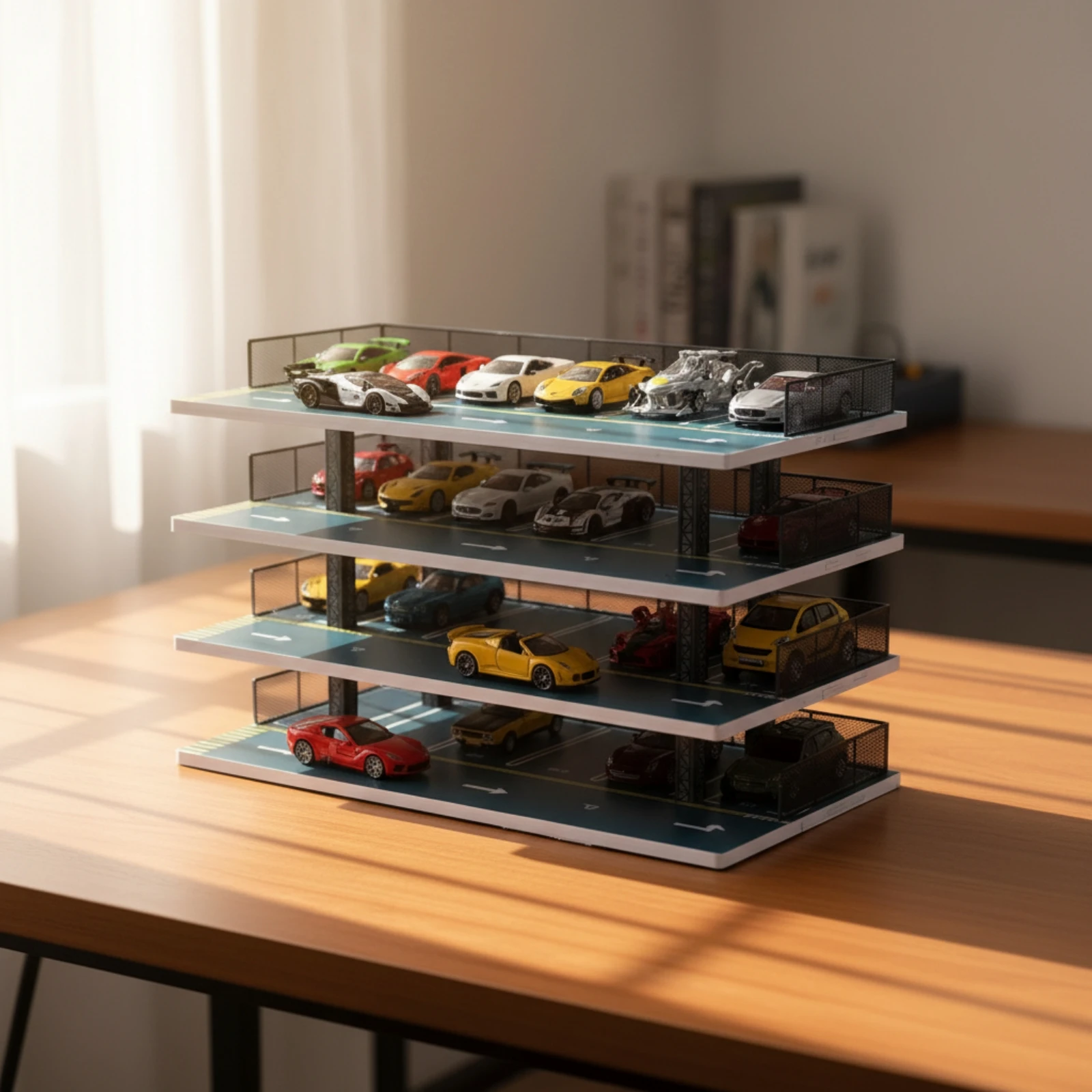 Model Car Display Rack Multi-Level Toy Car Storage Display Rack Miniature Parking Garage Open-Display Sturdy for Collectors