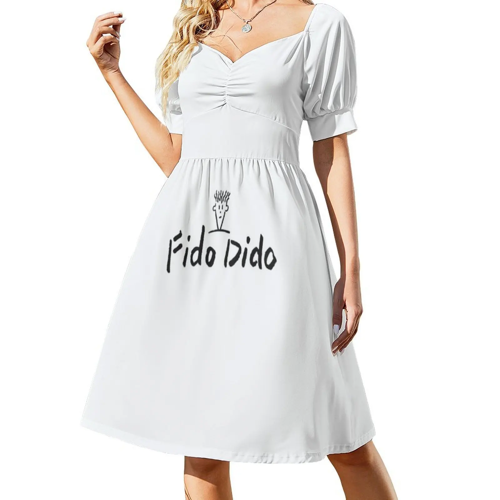 فستان Fido Dido-Best ذو الشخصيات الكرتونية النسائية الأنيقة للحفلات على شكل حرف A مع خيارات قصيرة/طويلة/بدون أكمام Fido Dido Icon #2