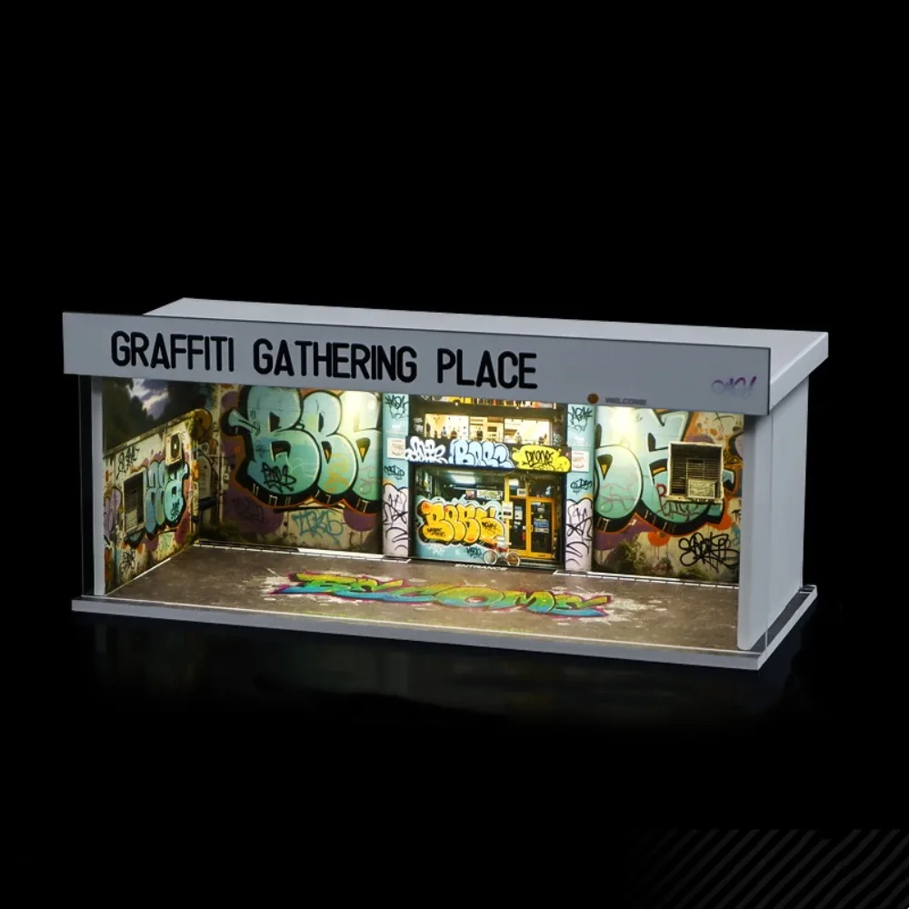 

1/64 Scale Garage Scene Model Lighting Version Simple Assembly Parking Lot Model Simulation Parking Space Car Model Display Box