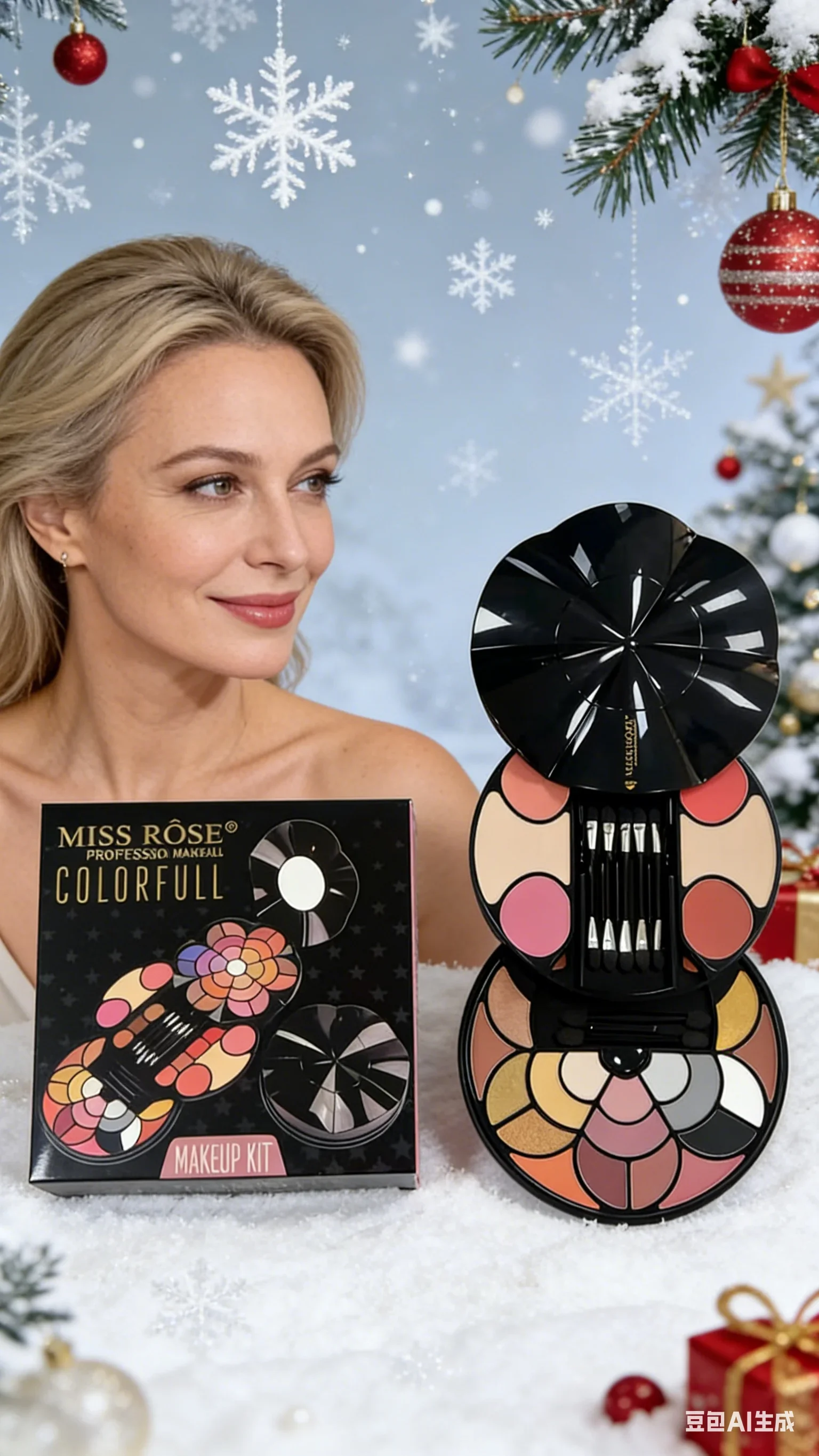 Tavolozza cosmetica all-in-one - 43 ombretti 4 polveri per sopracciglia Blush Rossetto 2 polveri per il viso per kit completo di trucco