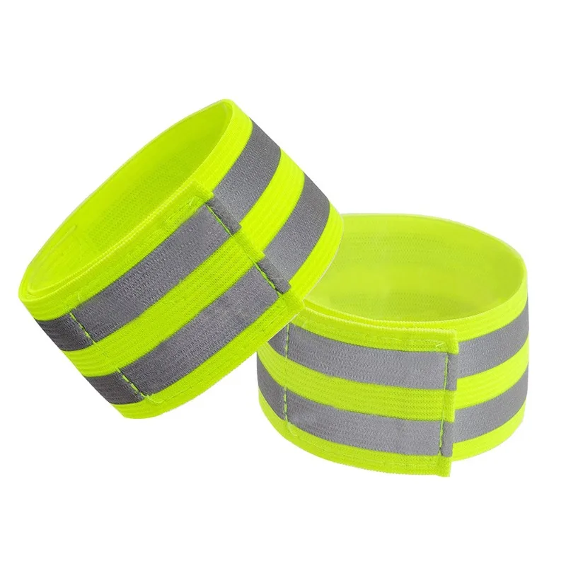 2PCS Running Reflective Arm Bands for Wrist Ankle Leg LED Reflector Armband Night Cycling Safety Light Tape Led Bracelet Strap