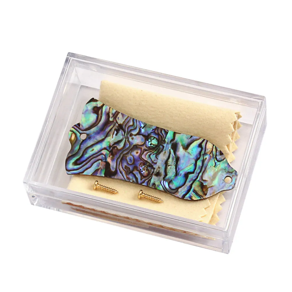 1.5mm Natural Abalone Shell Guitar Truss Rod Cover for Electric Acoustic Bass 2 Hole Design Easy Install