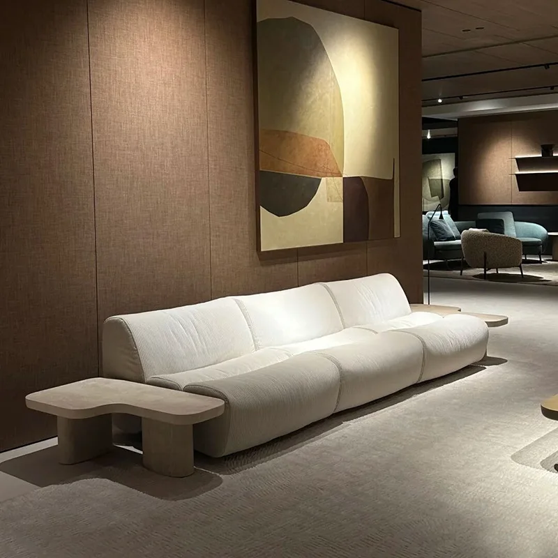 

New Italian designer module sofa size apartment living room light luxury without armrests multi-person corner sofa combination