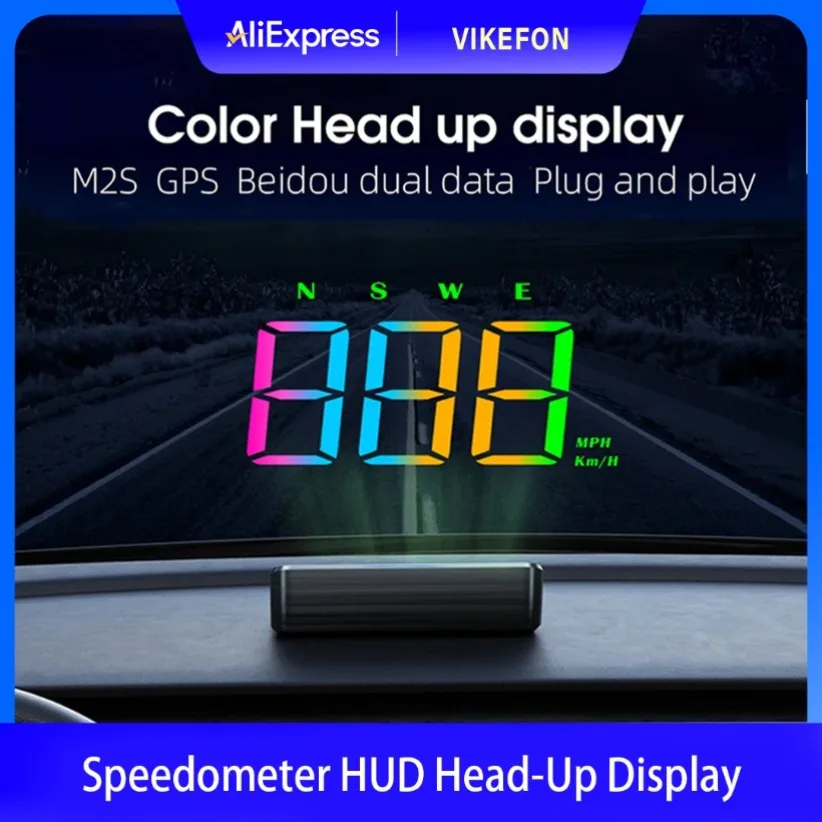 

Автомобильный HUD лобовое стекло GPS-спидометр-проектор с дисплеем высокой четкости, оповещение о превышении скорости, дисплеем скорости Plug and Play