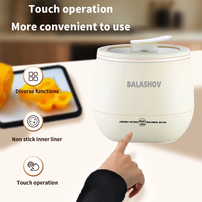 1.8L Portable Smart Rice Cooker - Multifunctional Non-Stick Rice Cooking Pot for Cooking Rice, Soup, for Dorms & Small Kitchens