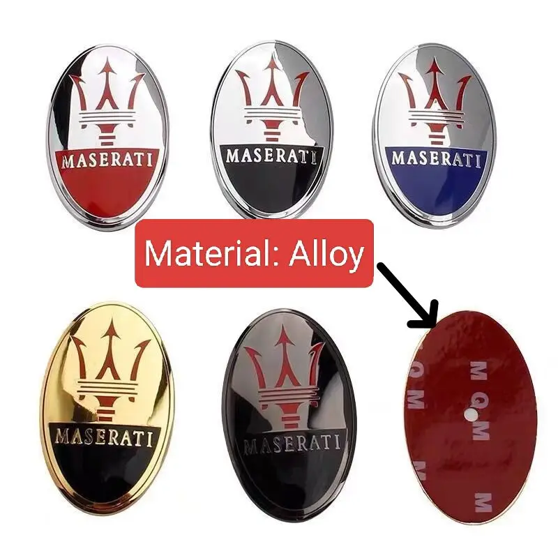 L & ROVER الشارات ملصقات لمازيراتي كواتروبورتي جيبلي جرانتوريزمو ليفانتي سيارة جذع الجسم شعار شارة لاصقة تزيين