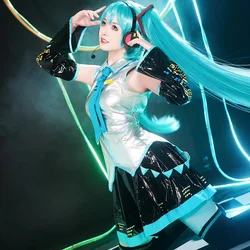 NEW Women Hatsune Miku Anime Cosplay Costume Snow Costume JK Sailor Dress High School Uniform Halloween Full Set for Women Girls