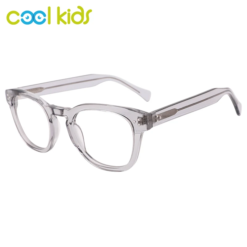 

COOLKIDS Unisex Eyewear Acetate Square Shape Crystal Frame Optical Glasses Classical Color Design Wide Temple Eyeglasses WD1415