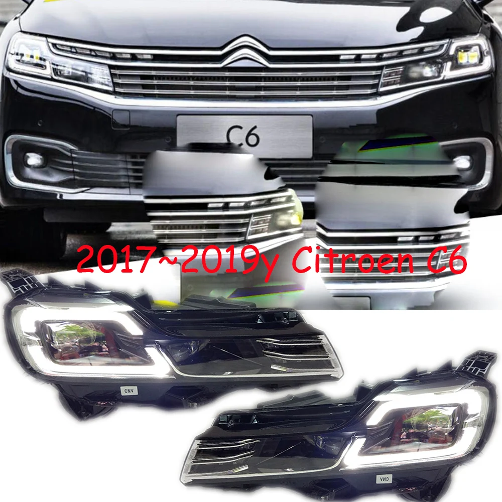 1pcs car bumper headlamp For Citroen C6 headlight 2017~2019y head lamp for Citroen C6 fog lamp