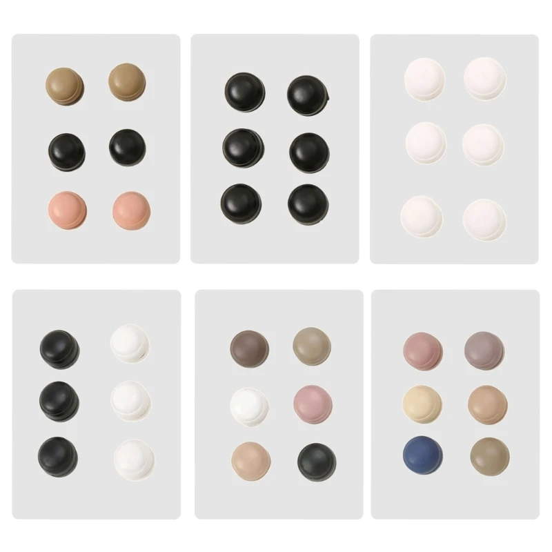 คู่ 6 ผ้าพันคอผ้าไหมเคลือบเข็มกลัดฮิญาบแม่เหล็กคลิปปกผ้าพันคอแฟชั่นหัวเข็มขัด H9ED