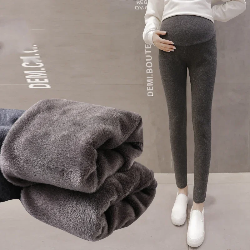 

Hot Sale All Match Maternity Winter Leggings Good Quality Cotton Thicken Velvet Warm For Pregnant Women