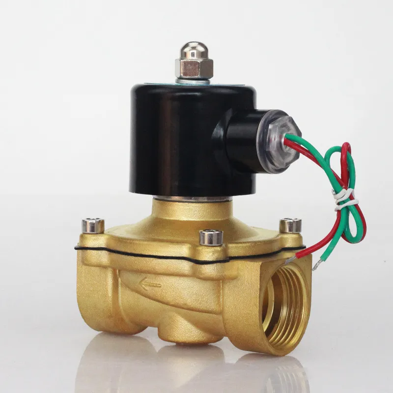صمام مياه نحاسي كامل DC24V/AC220V يفتح عادةً إيقاف الملف اللولبي OEM قابل للتخصيص