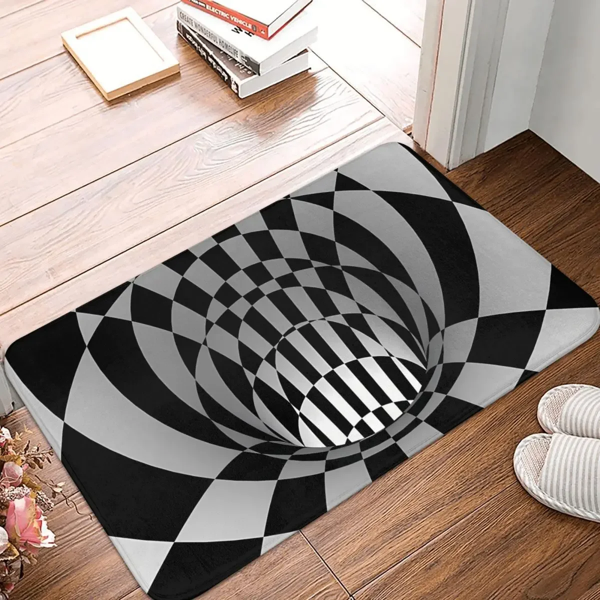 3d Hole Non-slip Rug Doormat Kitchen Mat Mind Blowing Abstract Balcony Carpet Indoor Decorative