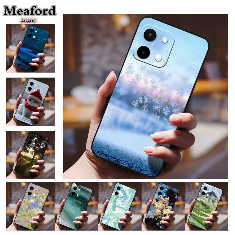 Landscape phone case For Vivo Y28 4G Y28 5G Y28s Cover Case Slim Soft TPU Silicone Bumper Shell On Vivo V2352 V2315 Phone Coques