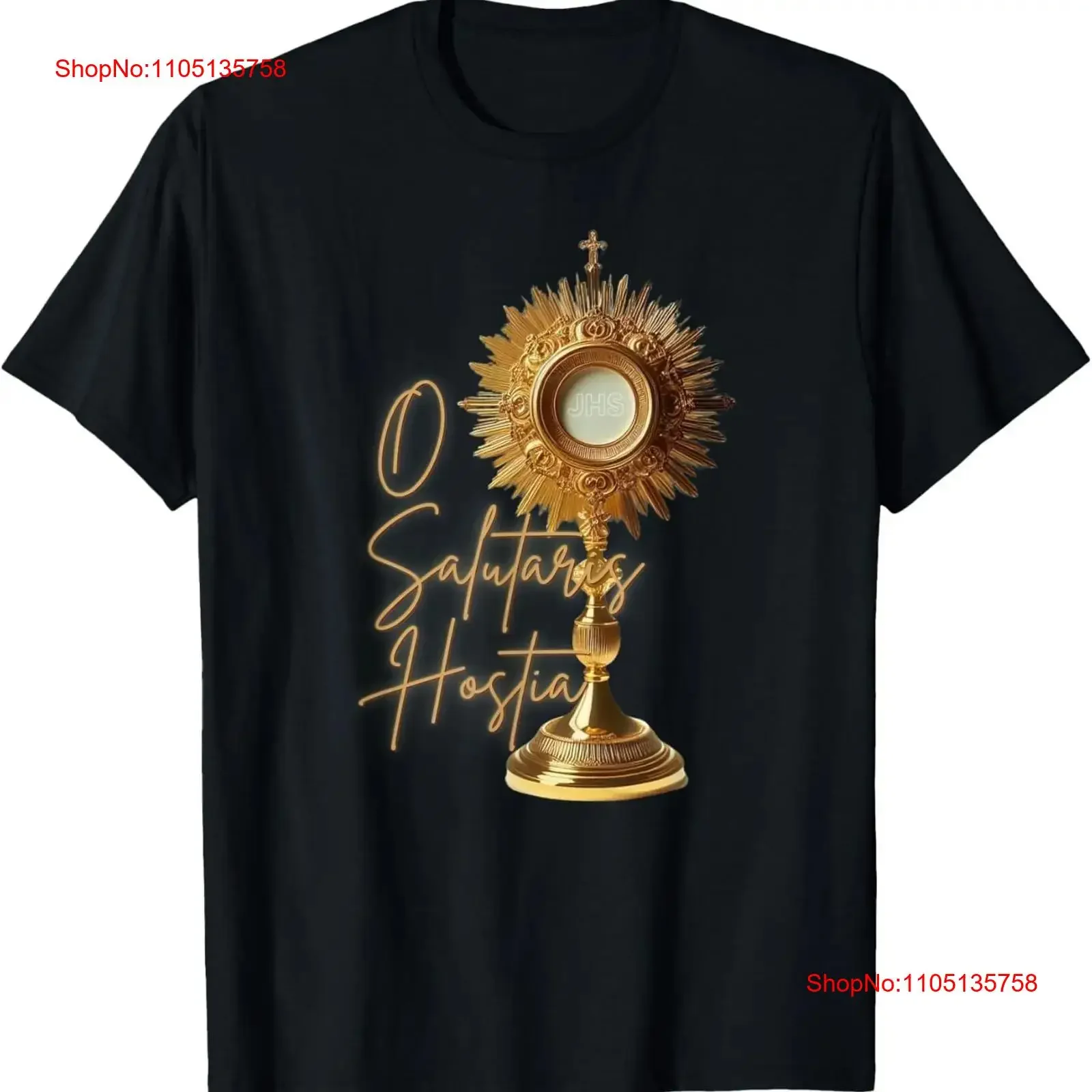 O Salutaris Hostia Blessed Sacramento en Ostensorium Camiseta vintage Ropa de diseñador lavada streetwear moda Gráfico suave
