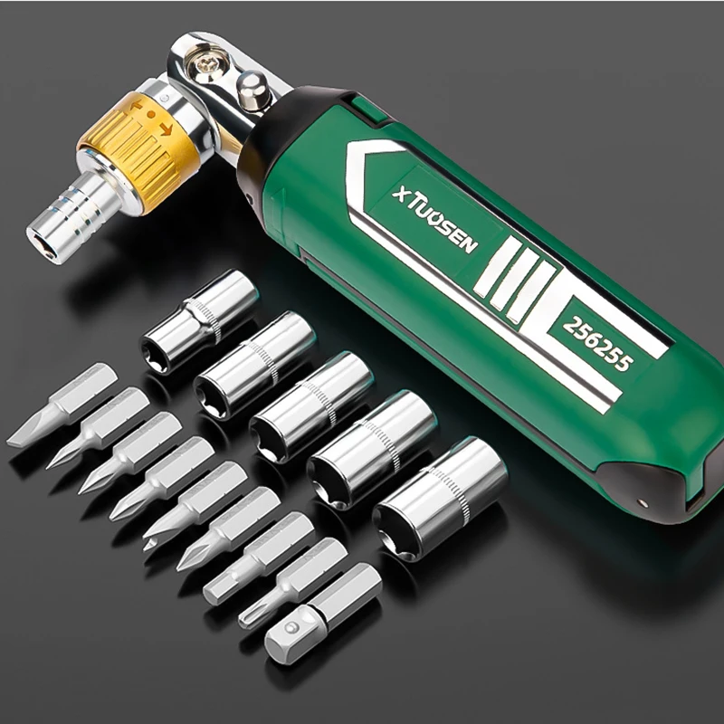 

14 in 1 Multidirectional Cross Ratchet Screwdriver Head Set Household Multifunctional Labor Saving Screwdriver Set Hand Tool
