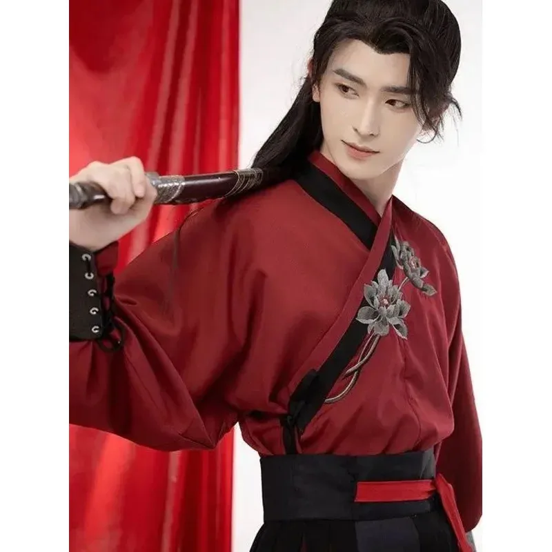 111 www ملابس هانفو الصينية للرجال فنون الدفاع عن النفس نمط التطريز الملابس Chivalrous الباحث Weijin سلالة زي #1