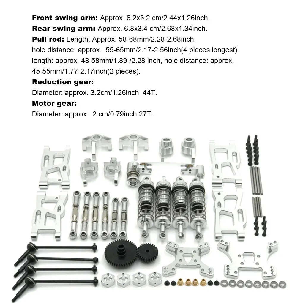 Front Rear Swing Arm Assembly Kit Shock Absorber Bearings Remote Control Car Upgrade Modification Part  Supplies view 5