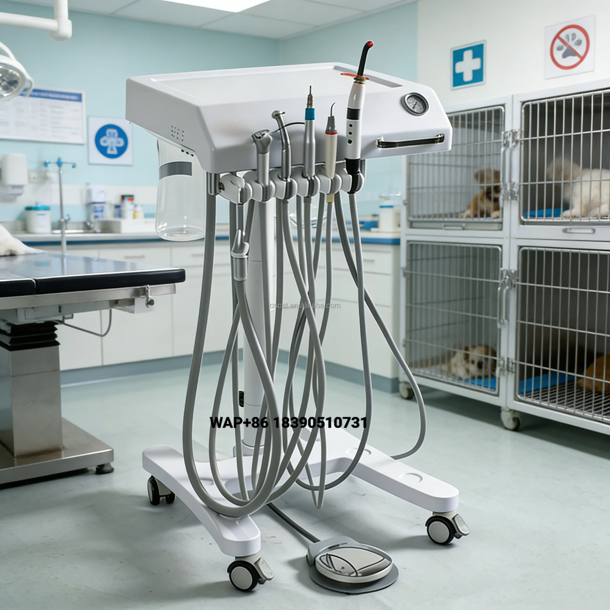 OfficAT Veterinary Equipment EGU-P302 Veterinary Portable Therapy Device with Silent Air Compressor, Complete Pet