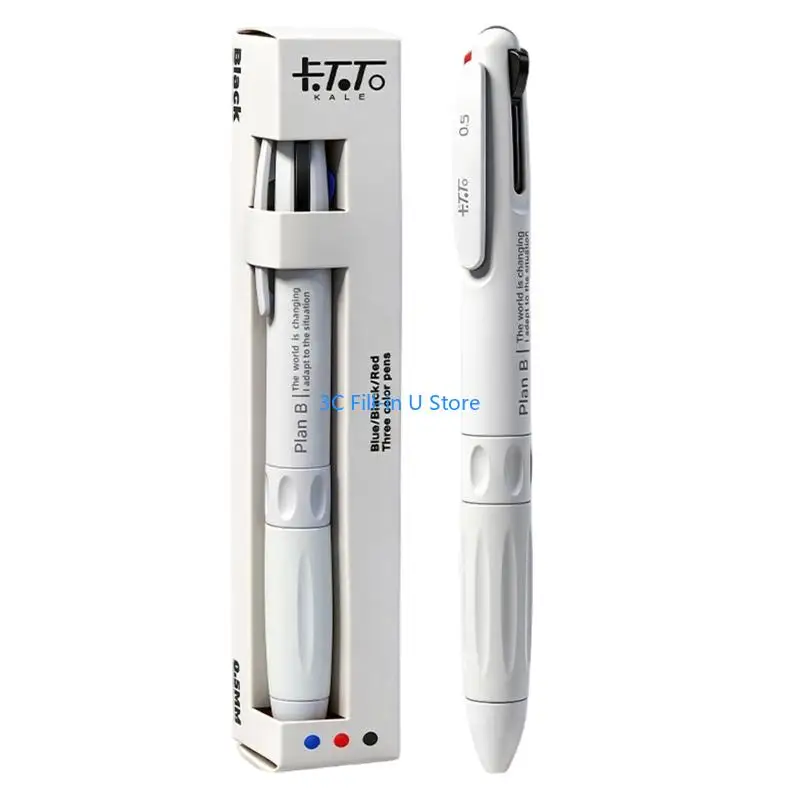 G8TA 3-Color-in-1 Writing Pen 0.5mm Fine Point Ergonomic Grip Multicolored Gel Pen