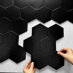 1/10pcs Matte Black Wall Tile Stickers Peel And Stick Waterproof Vinyl Wallpaper for Kitchen Bathroom Living Room RV Decoration